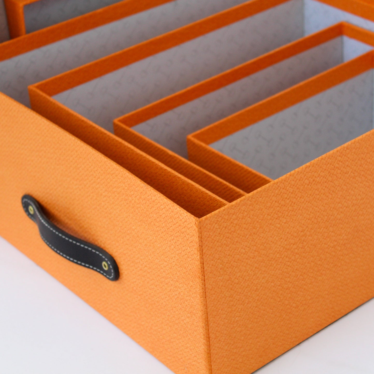 Cajas Organizadoras Decorativas Knitted Naranja Kit de 4 Piezas