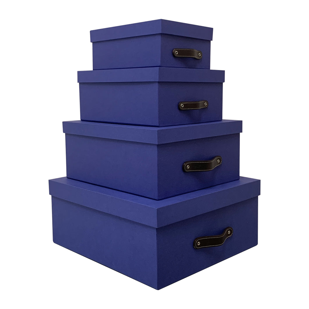 Cajas Organizadoras Decorativas Azul Zafiro Kit 4 piezas