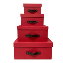 Cargar imagen en el visor de la galería, Caja Organizadora Decorativa Roja con Textura Kit 4 piezas
