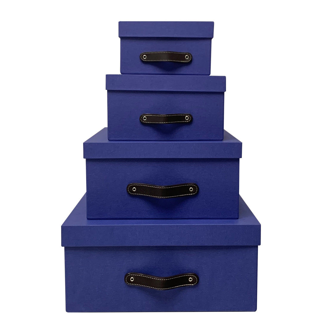 Cajas Organizadoras Decorativas Azul Zafiro Kit 4 piezas